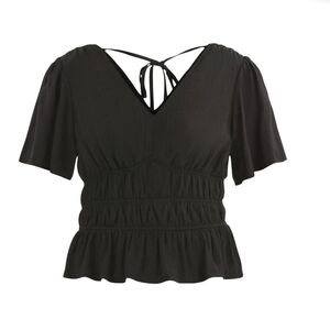 Time and Tru Elegant Black Blouse